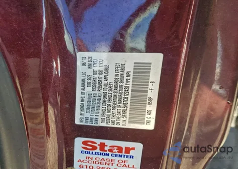 2012 Honda Odyssey Exl из США, поврежденный, VIN 5FNRL5H67CB122428